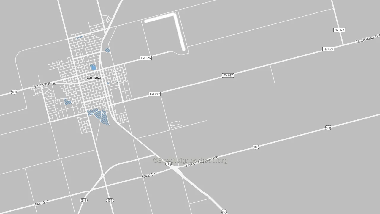 Transit Grade map of Los Ybanez, TX