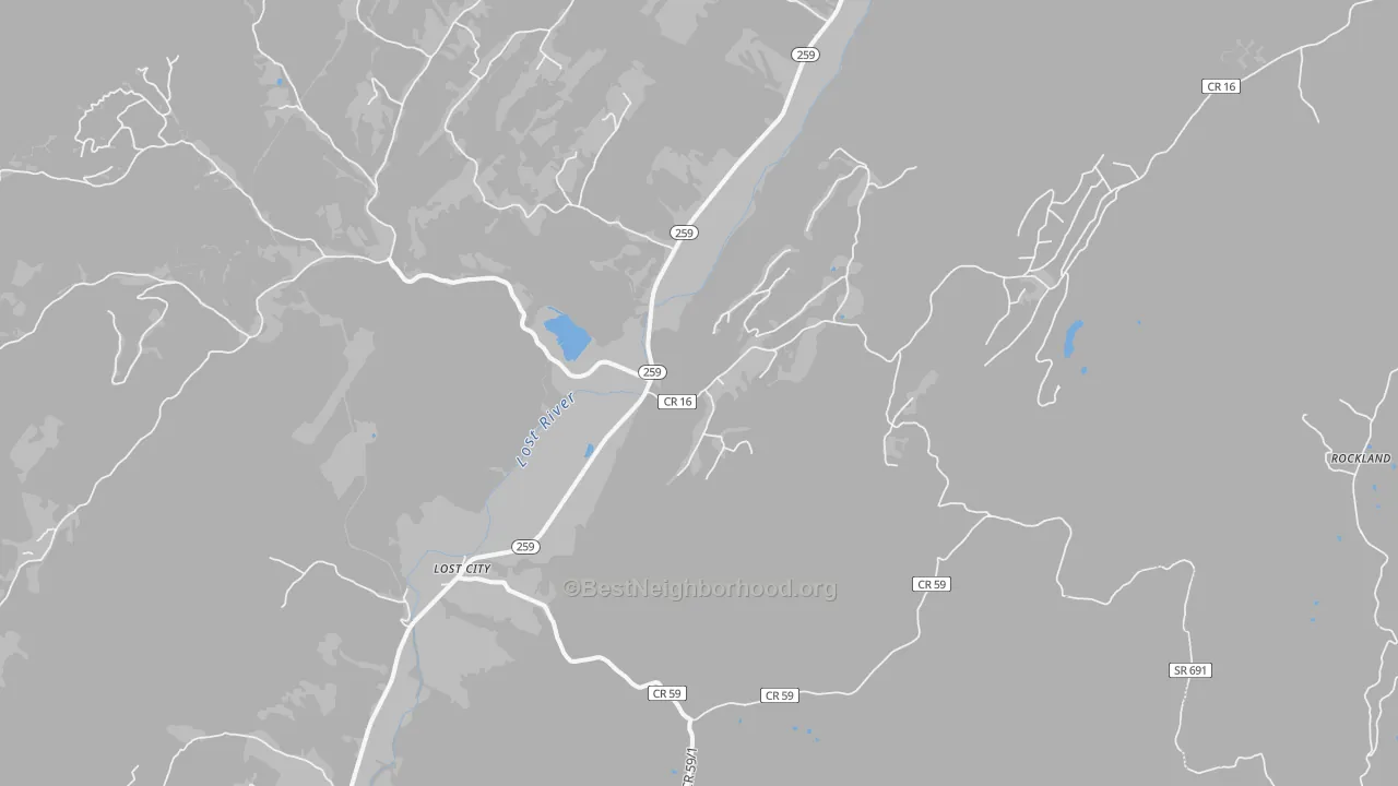 Transit Grade map of Lost City, WV