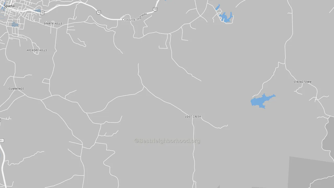 Transit Grade map of Lost Creek, TN