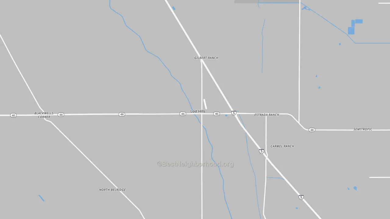 Transit Grade map of Lost Hills, CA