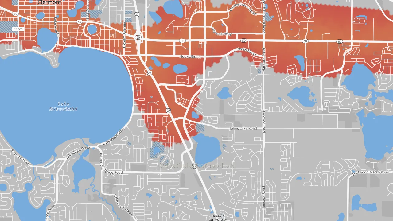 Transit Grade map of Lost Lake, Clermont, FL