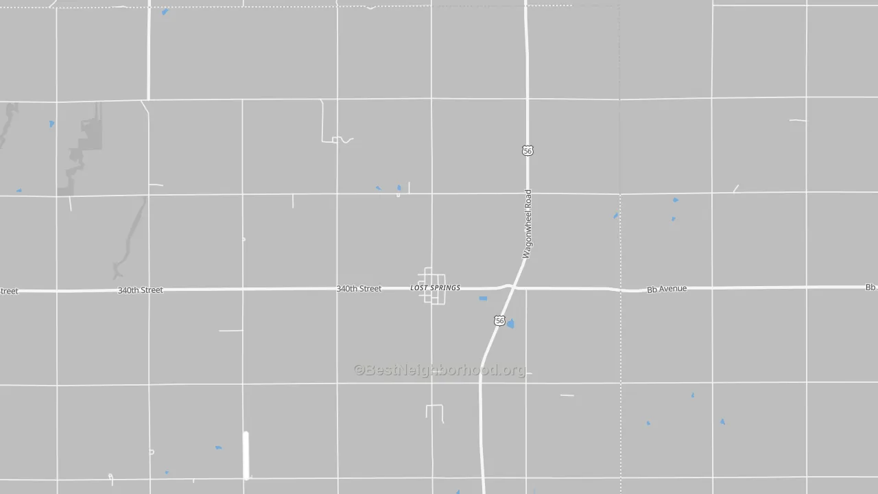 Transit Grade map of Lost Springs, KS