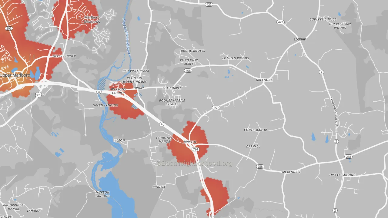 Transit Grade map of Lothian, MD