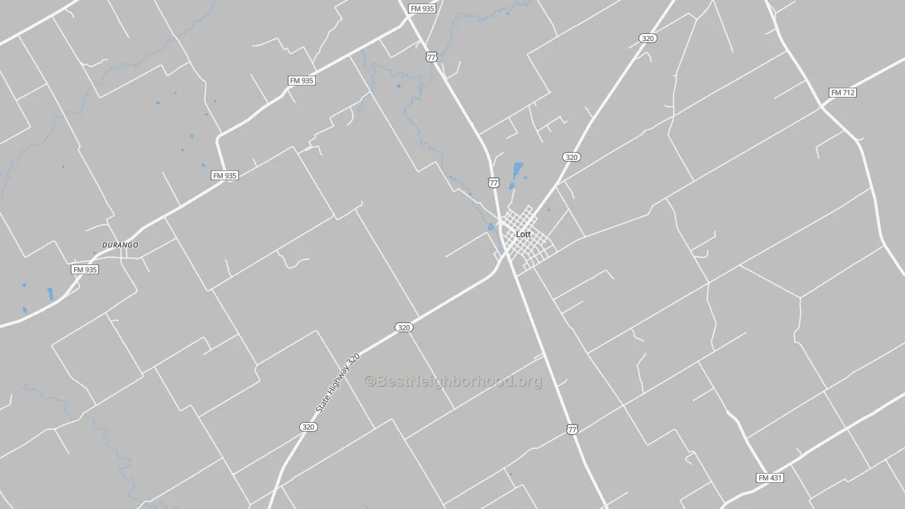 Transit Grade map of Lott, TX