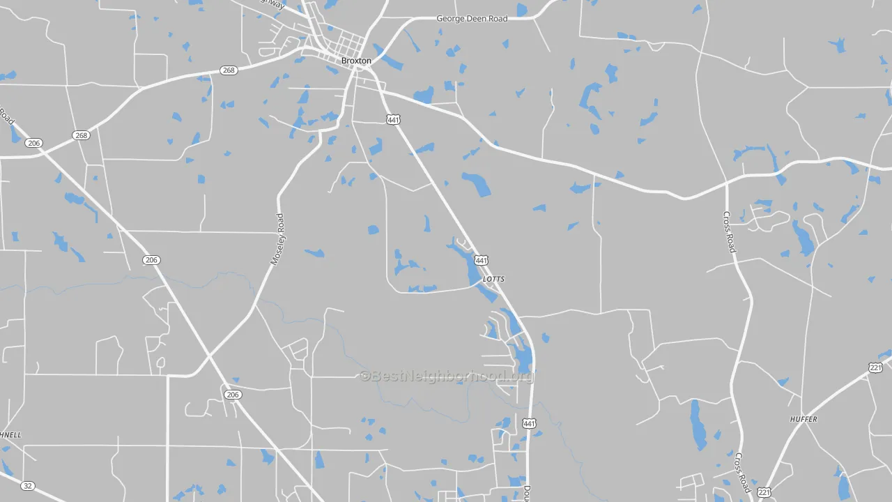 Transit Grade map of Lotts, GA