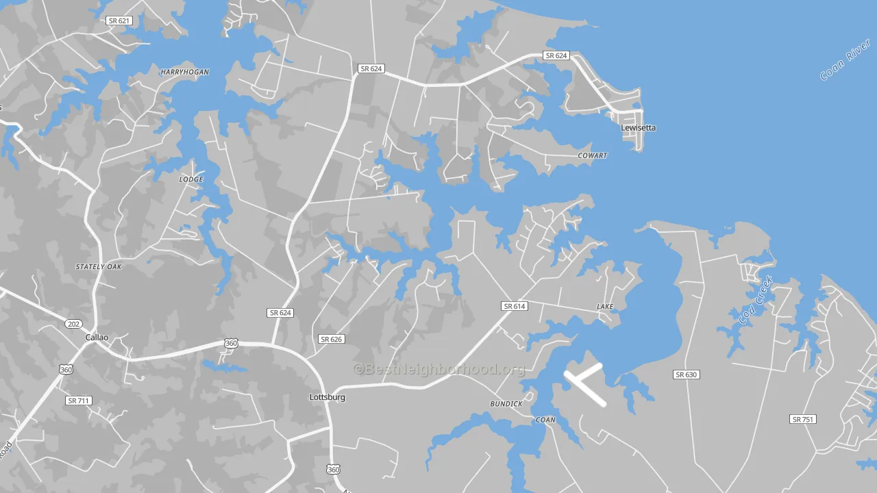 Transit Grade map of Lottsburg, VA