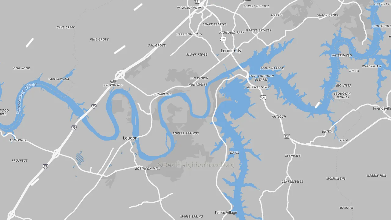 Transit Grade map of Loudon County, TN