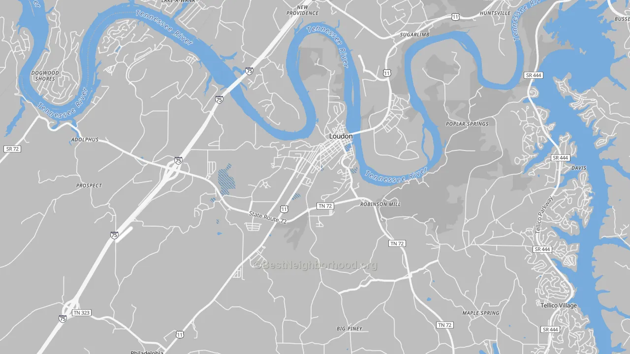 Transit Grade map of Loudon, TN