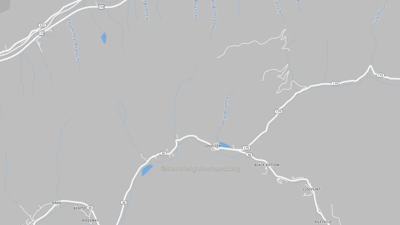 Transit Grade map of Louellen, KY
