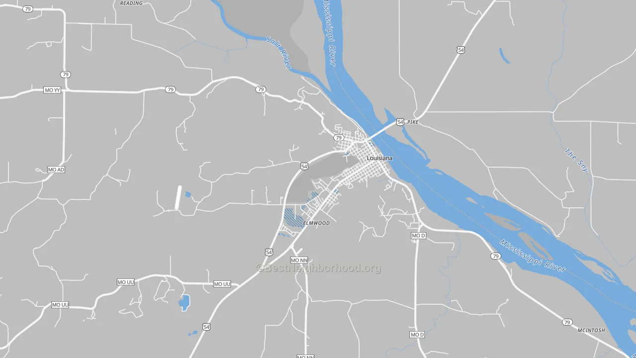 Transit Grade map of Louisiana, MO