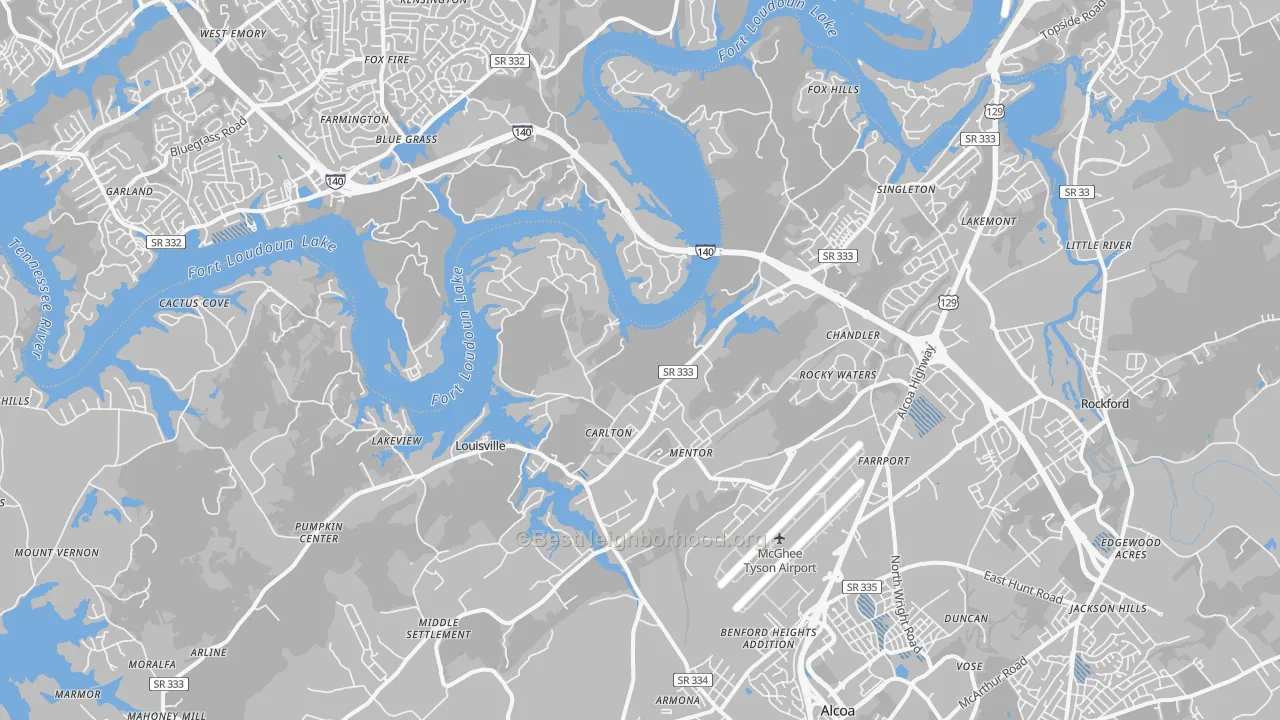 Transit Grade map of Louisville, TN