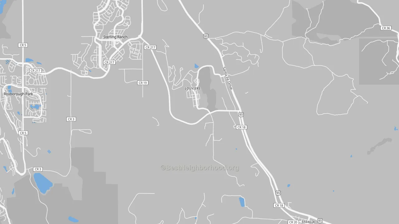 Transit Grade map of Louviers, CO