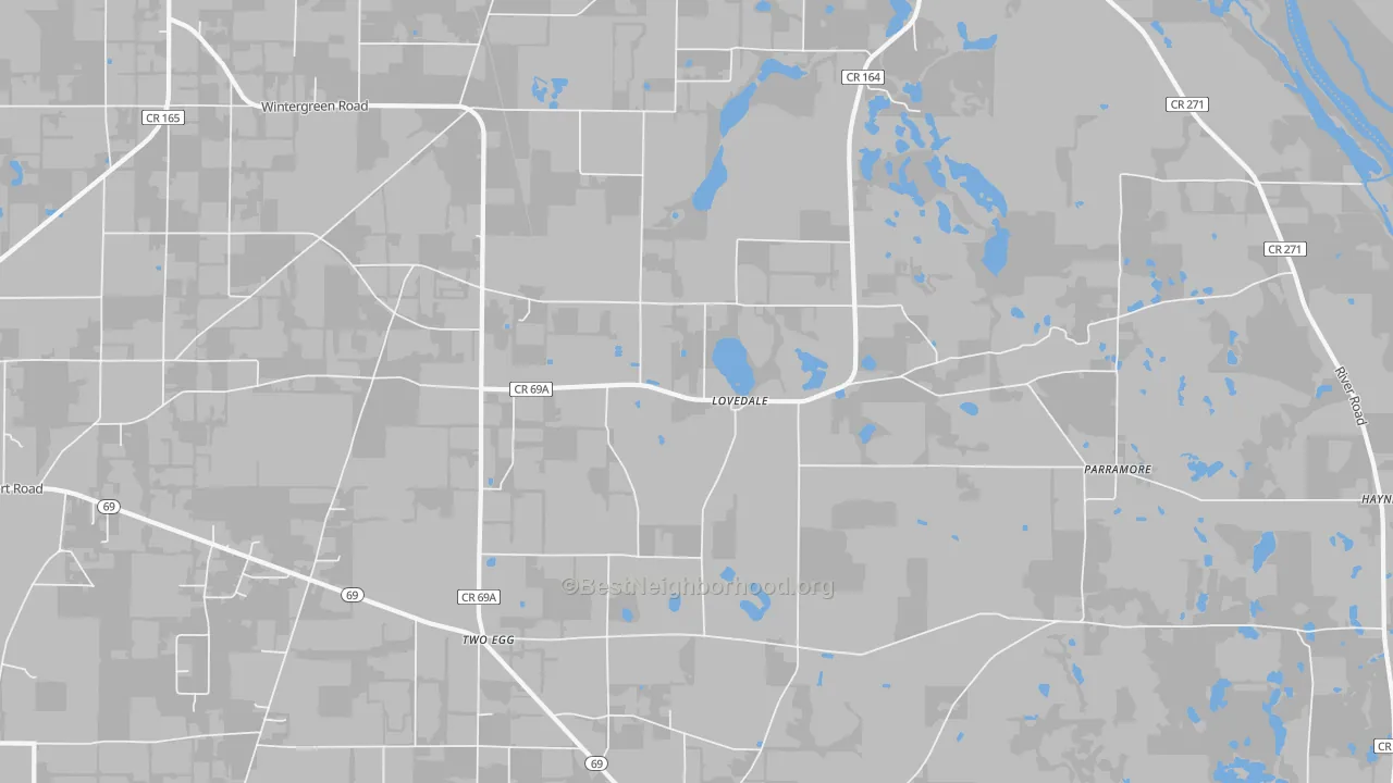 Transit Grade map of Lovedale, FL