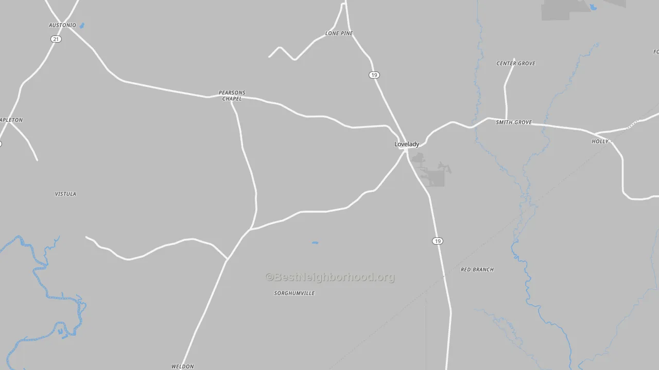 Transit Grade map of Lovelady, TX