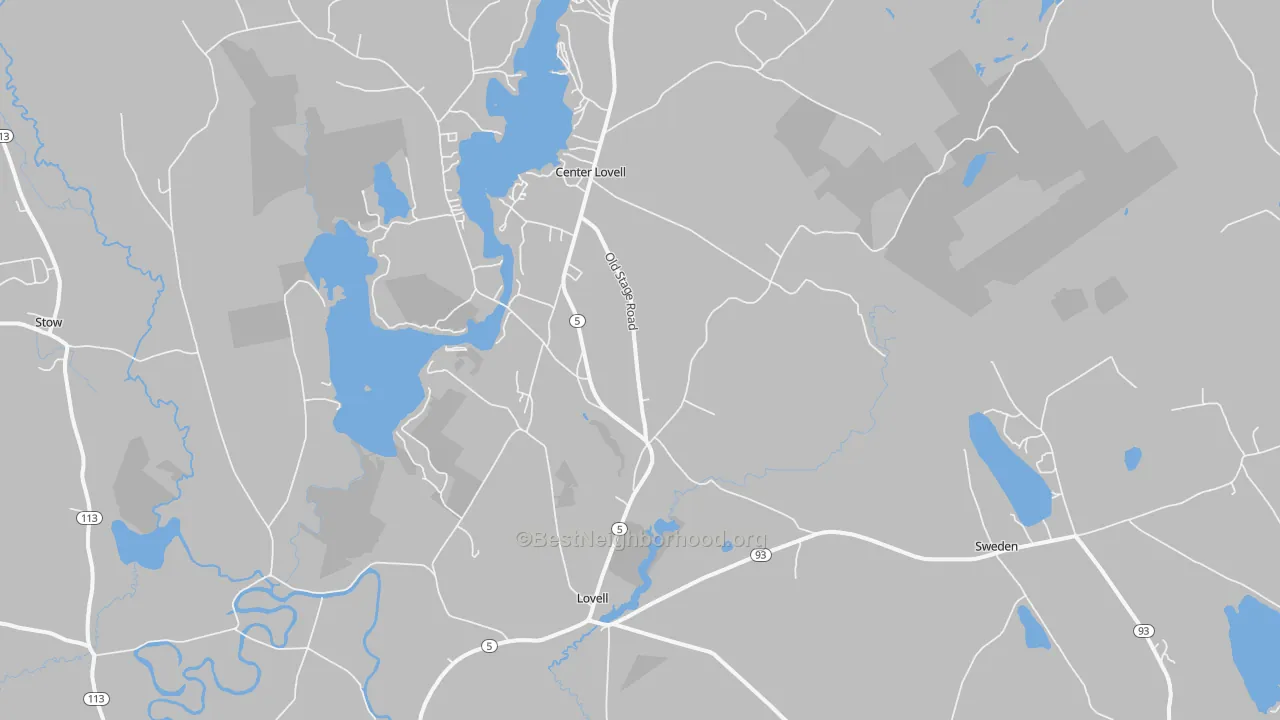 Transit Grade map of Lovell, ME