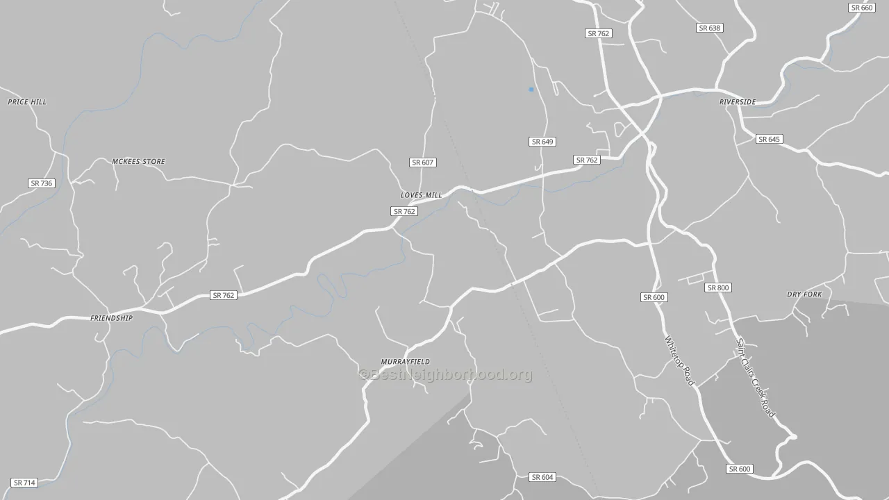 Transit Grade map of Loves Mill, VA