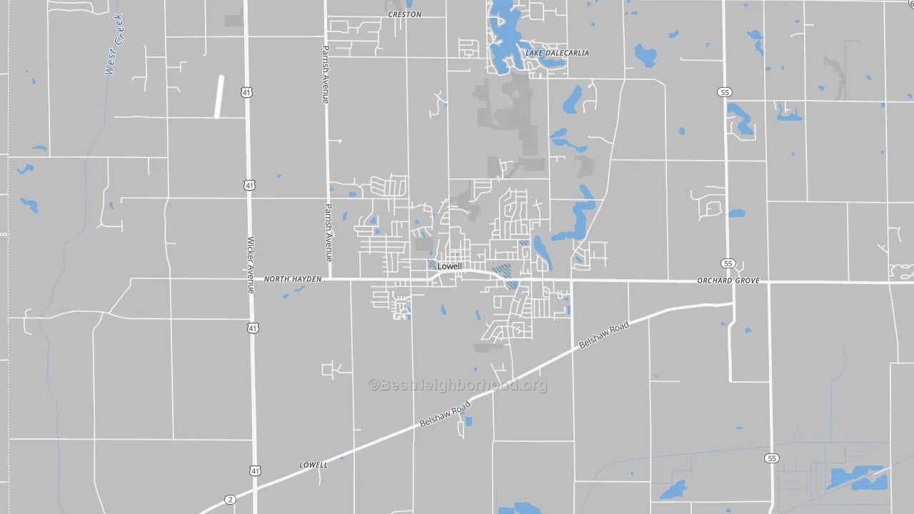 Transit Grade map of Lowell, IN