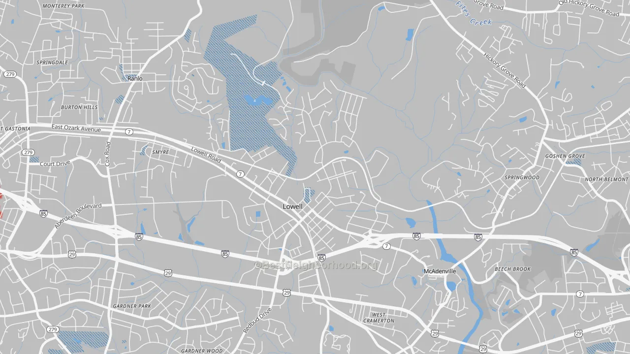 Transit Grade map of Lowell, NC