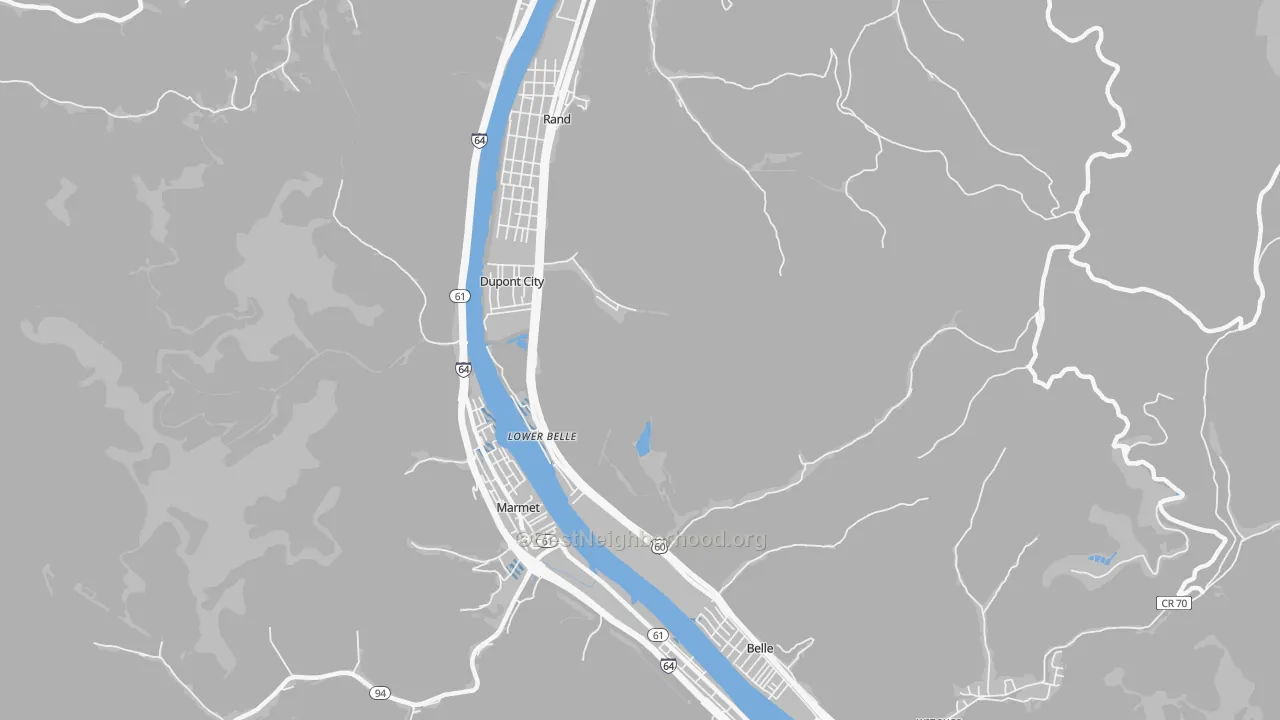 Transit Grade map of Lower Belle, WV