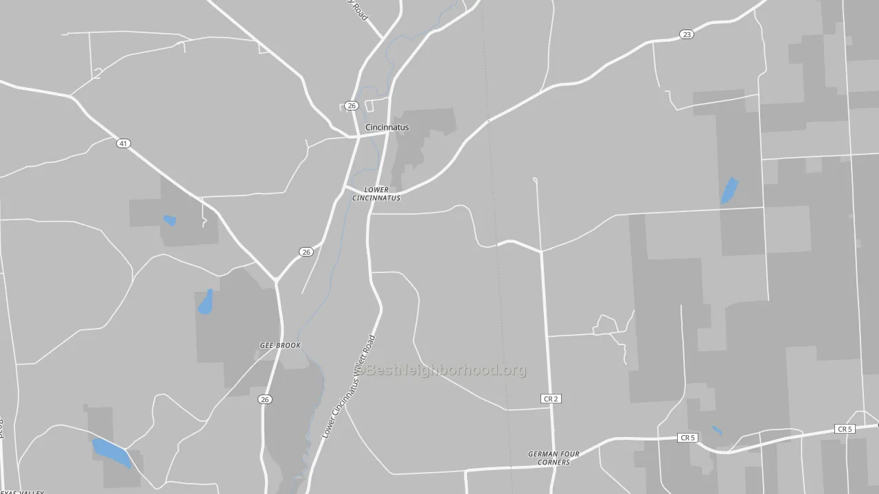 Transit Grade map of Lower Cincinnatus, NY