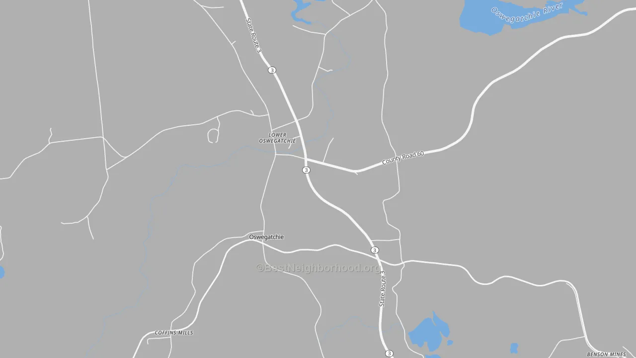 Transit Grade map of Lower Oswegatchie, NY