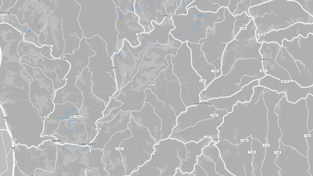 Transit Grade map of Lower Salem, OH