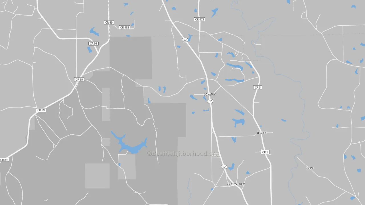 Transit Grade map of Lowery, AL