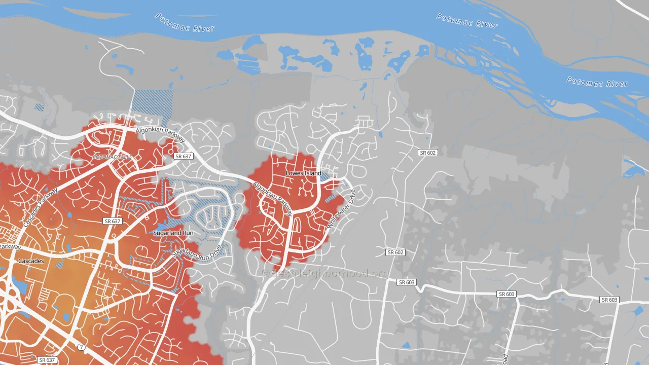 Transit Grade map of Lowes Island, VA