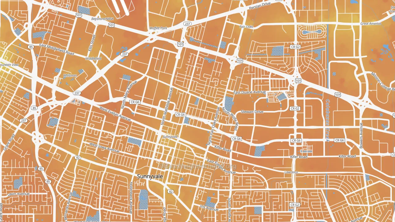 Transit Grade map of Lowlanders, Sunnyvale, CA