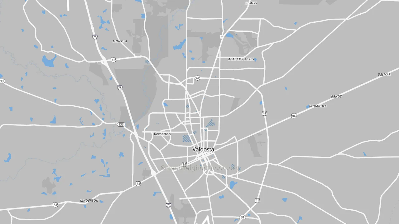 Transit Grade map of Lowndes County, GA
