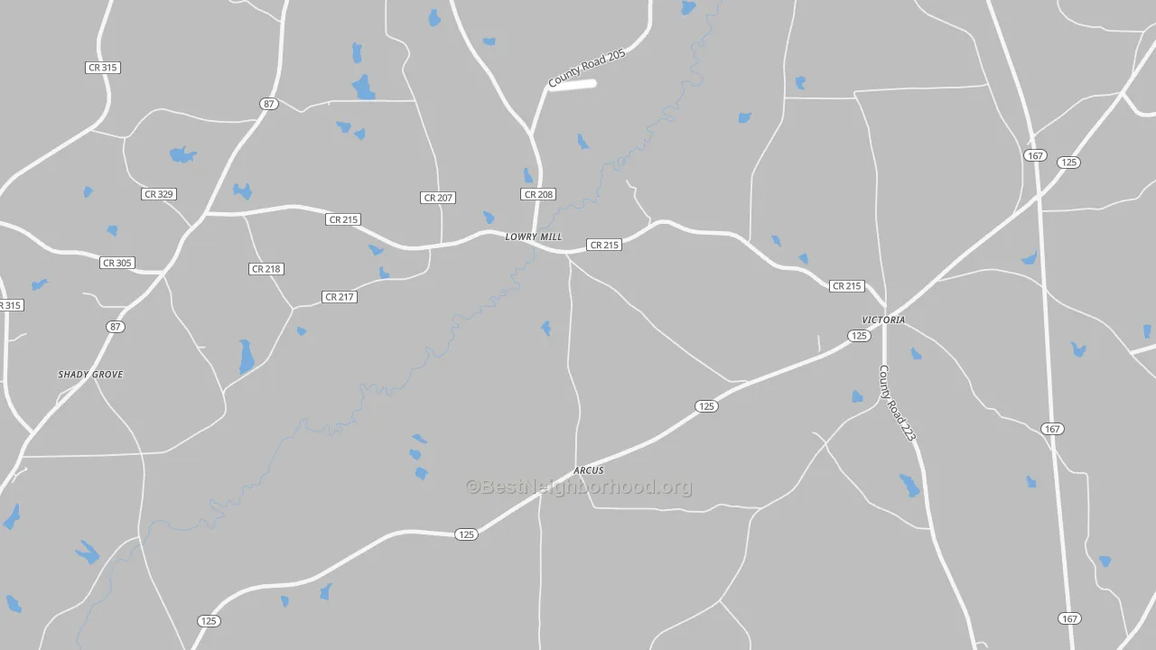 Transit Grade map of Lowry Mill, AL