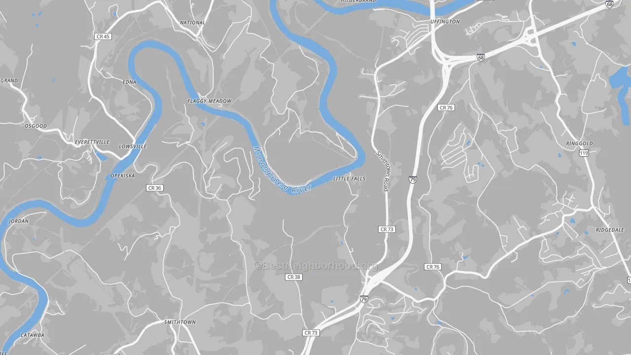 Transit Grade map of Lowsville, WV