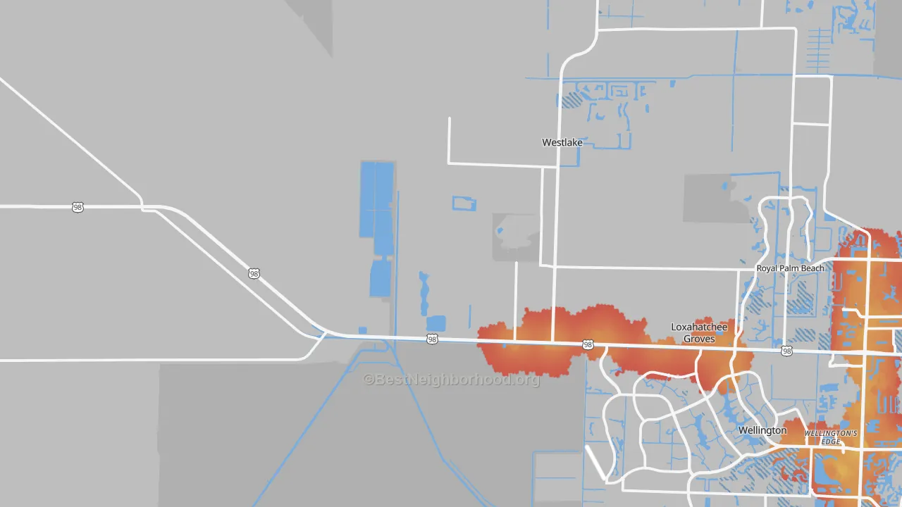 Transit Grade map of Loxahatchee, FL