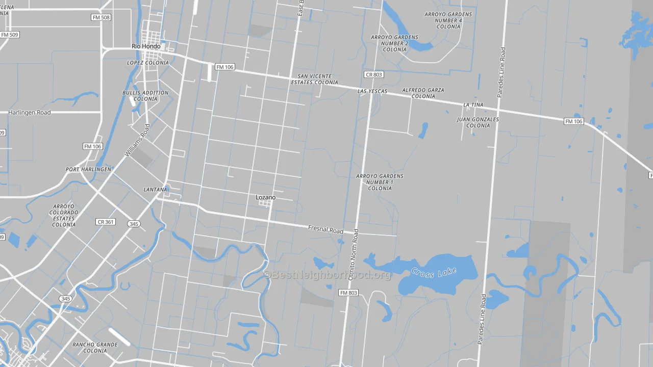 Transit Grade map of Lozano, TX