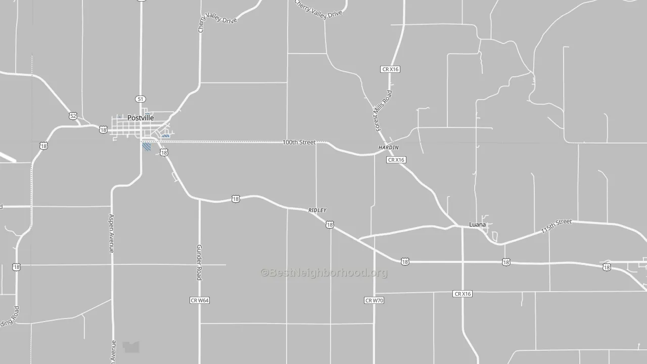 Transit Grade map of Luana, IA