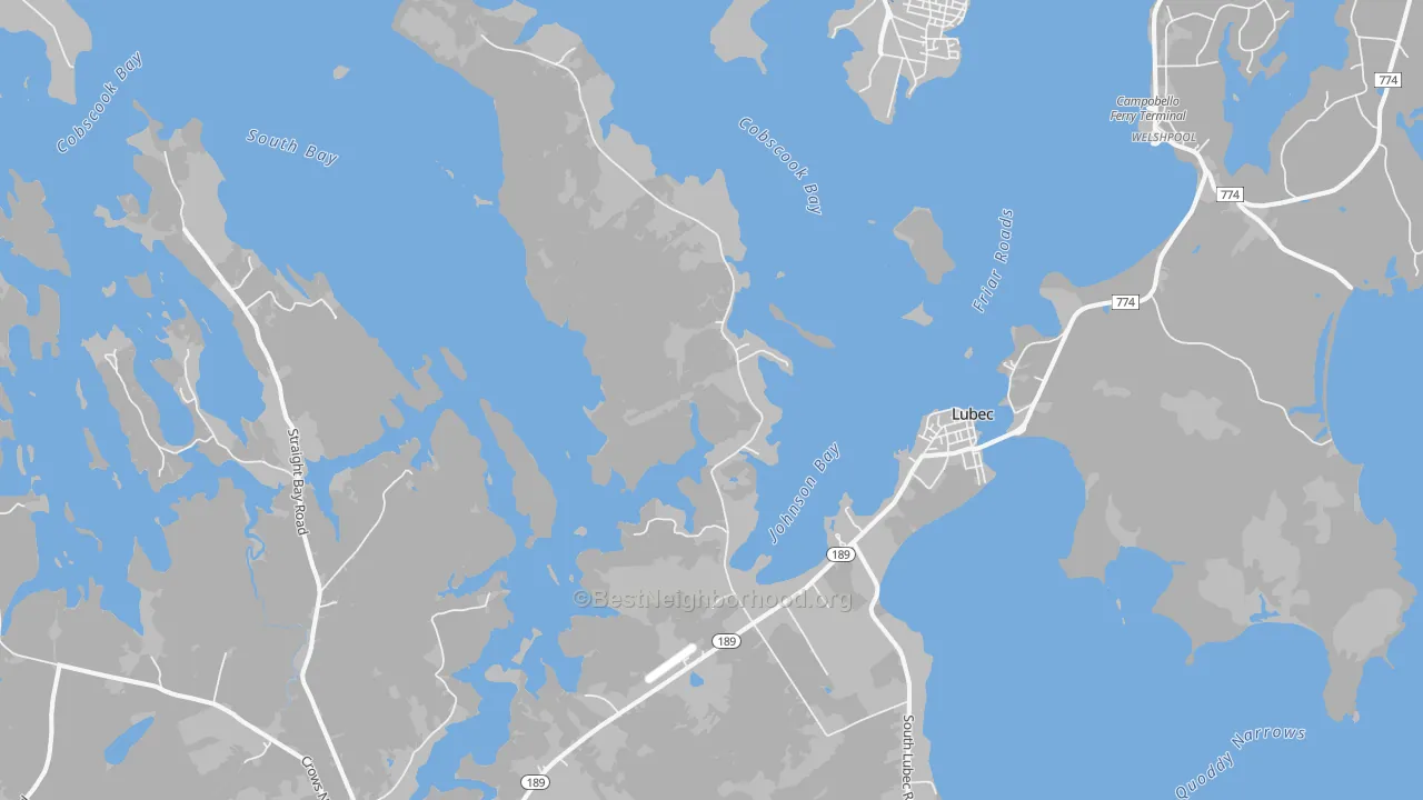 Transit Grade map of Lubec, ME