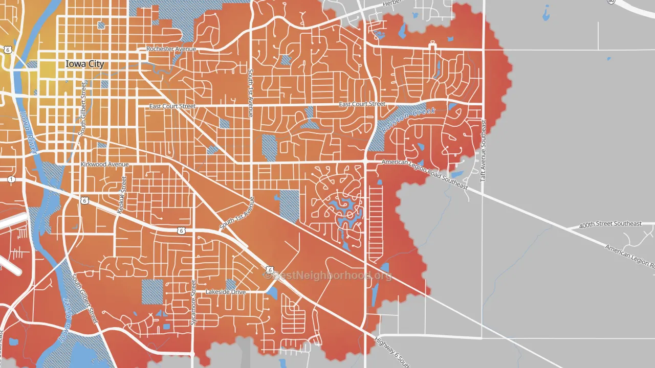 Transit Grade map of Lucas, Iowa City, IA