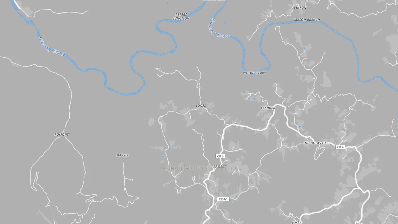 Transit Grade map of Lucas, WV