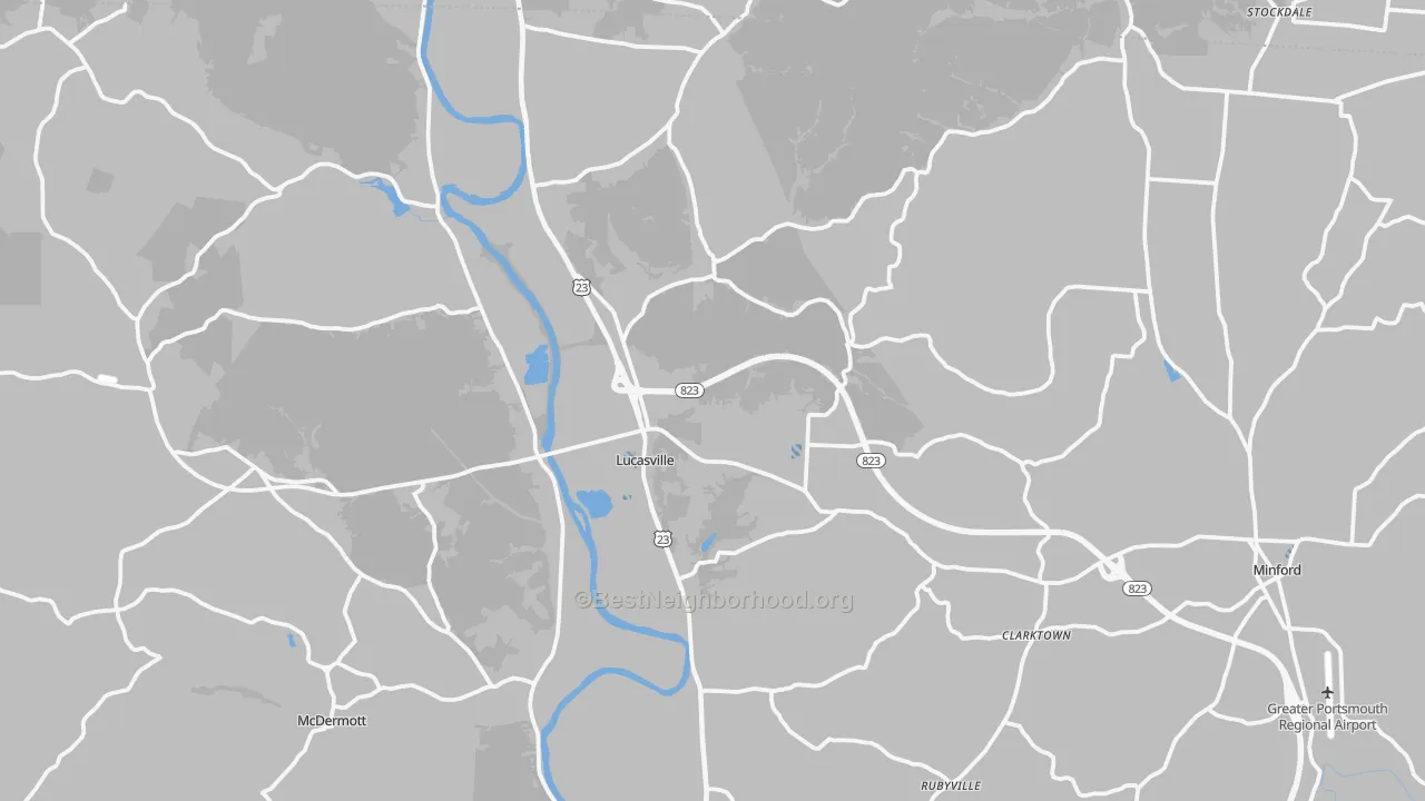 Transit Grade map of Lucasville, OH
