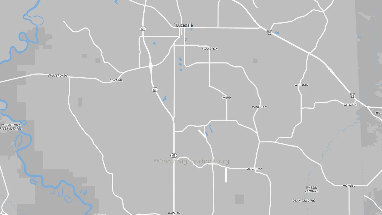 Transit Grade map of Lucedale, MS