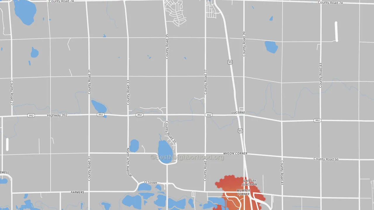 Transit Grade map of Lucerne, CO