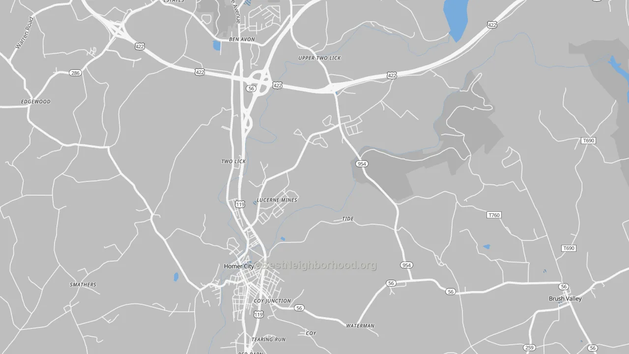 Transit Grade map of Lucerne Mines, PA