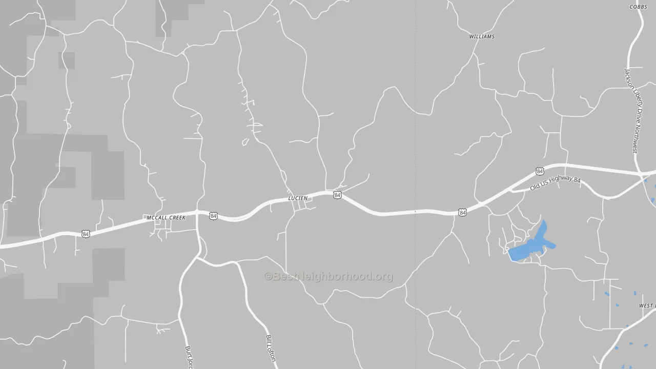 Transit Grade map of Lucien, MS