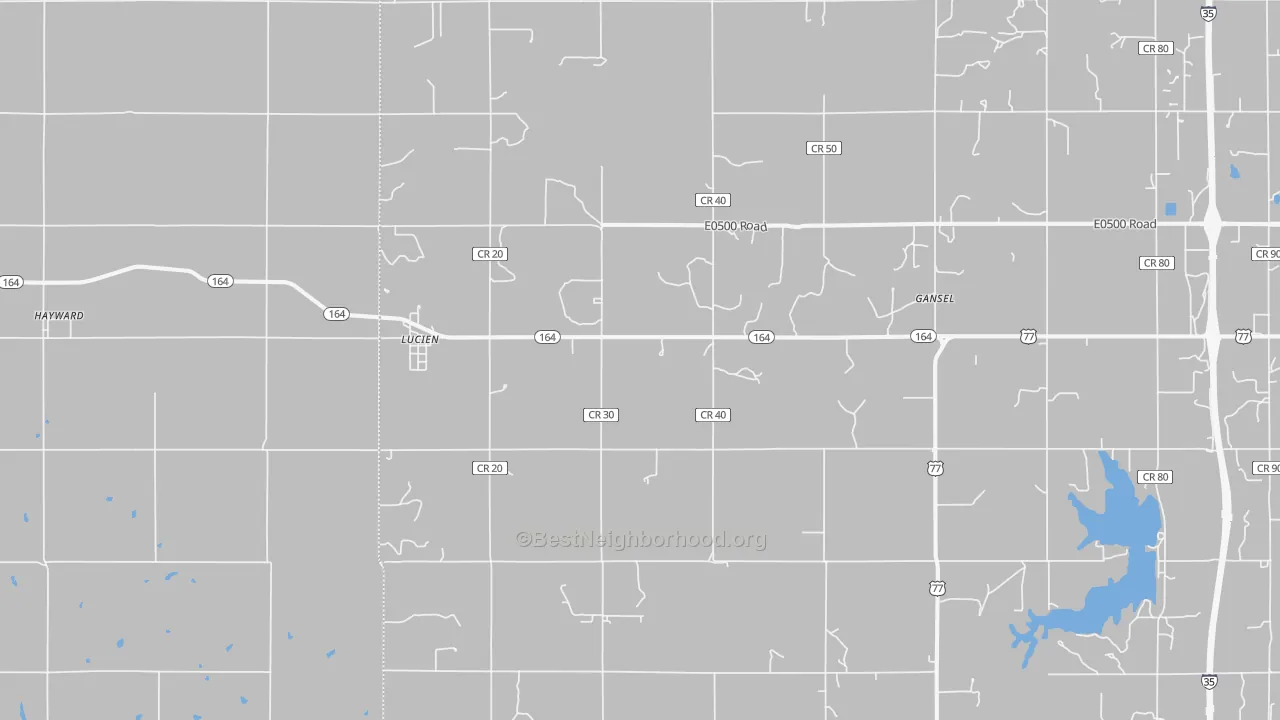 Transit Grade map of Lucien, OK