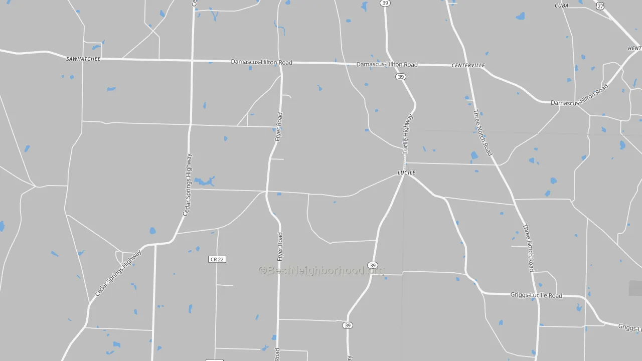 Transit Grade map of Lucile, GA