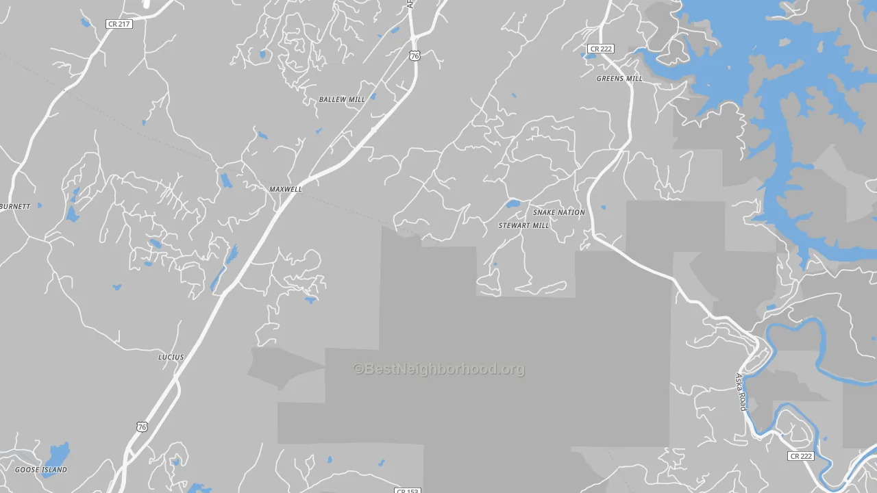 Transit Grade map of Lucius, GA