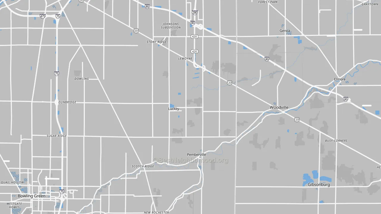 Transit Grade map of Luckey, OH