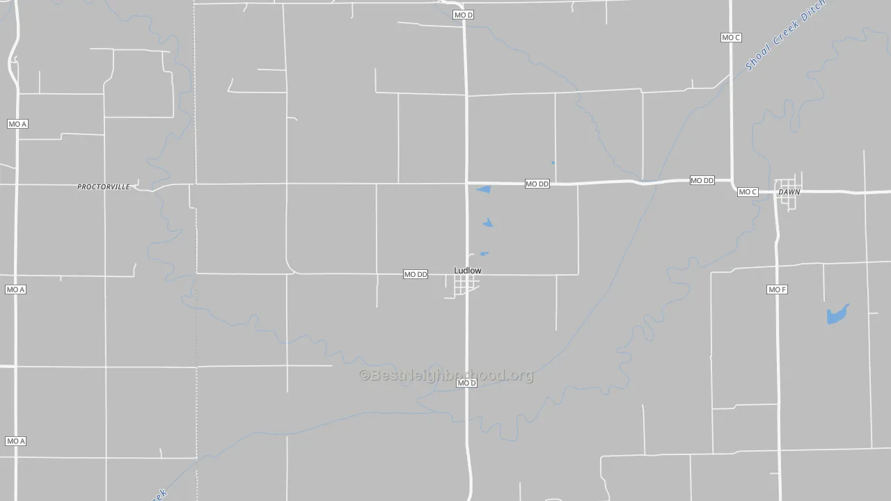 Transit Grade map of Ludlow, MO