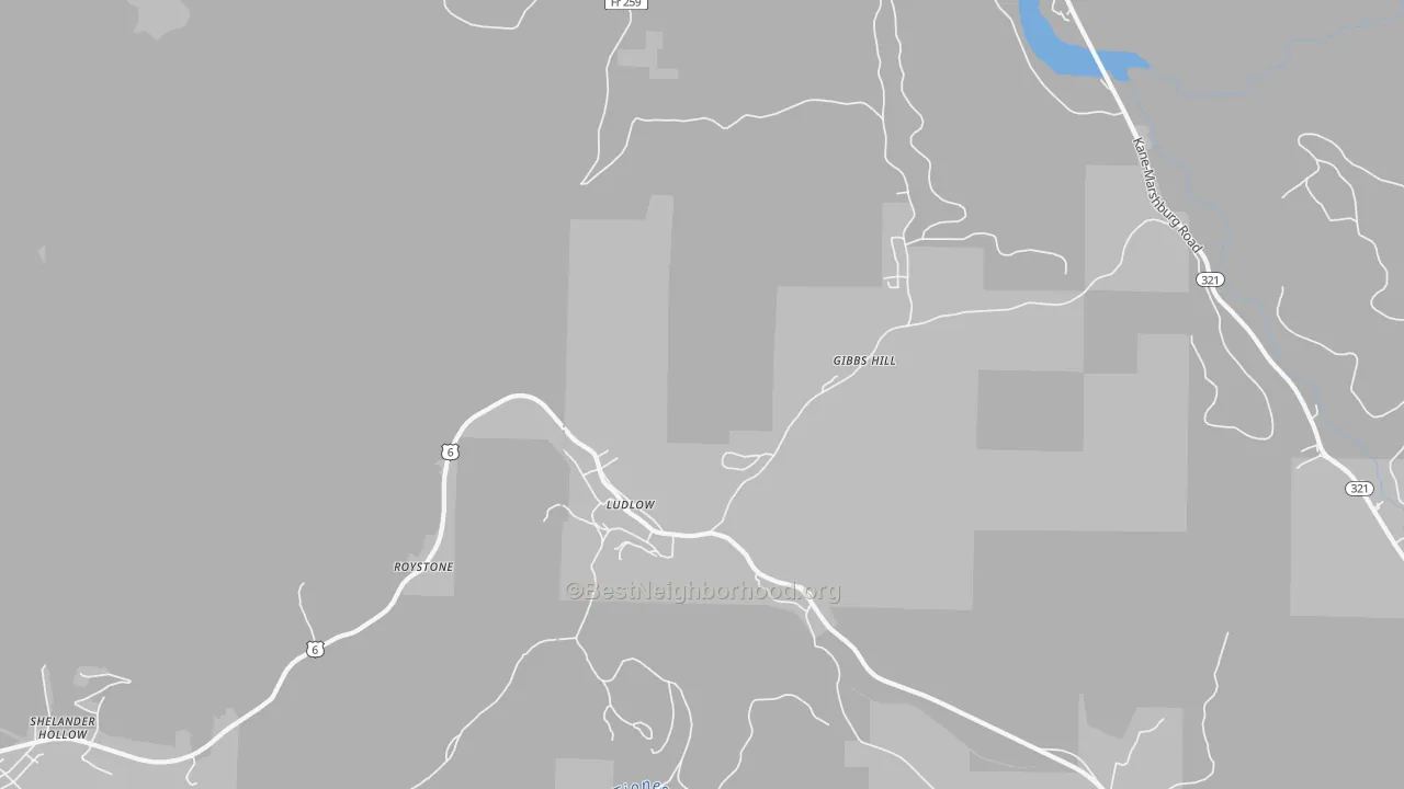Transit Grade map of Ludlow, PA