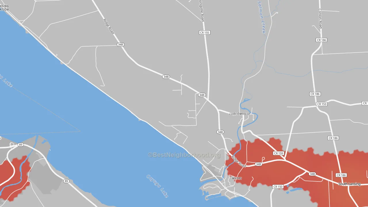 Transit Grade map of Ludlowville, NY